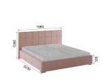 Рио Кровать интерьерная 180 пыльная роза квадрат, ПМ распродажа