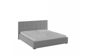 Двуспальная кровать Рио интерьерная 180 светло-серый квадрат, ортопед
