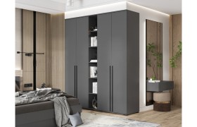 Шкаф Норд 2-х ств. 800 2шт + Пенал открытый 300 Графит
