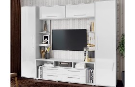 Стенка в гостиную Гармония Белый глянец холодный/