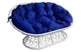 Диван МАМАСАН с ротангом белое, подушка