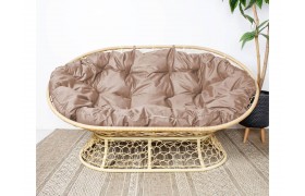 Диван МАМАСАН с ротангом бежевый, подушка