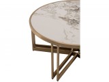 Стол журнальный STOOL GROUP Алиада 90*90 Светлая керамика/шампан распродажа