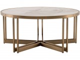 Стол журнальный STOOL GROUP Алиада 90*90 Светлая керамика/шампан недорого