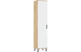 Прихожая Флэш Пенал закрытый (Браш Вайт, Дуб Крафт)