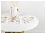 Барел 100 белый / золото Стол деревянный купить