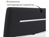 Мягкая кровать Neo 1600 темная с подъемным механизмом и подсветк распродажа