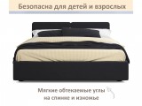 Мягкая кровать Erika 1600 черная с подъемным механизмом от производителя