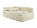 Мягкая кровать-тахта Aura 1200 бежевая с подъемным механизмом недорого
