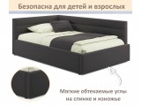 Мягкая кровать-тахта Aura 1200 шоколад с подъемным механизмом недорого