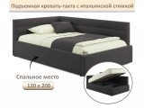 Мягкая кровать-тахта Aura 1200 шоколад с подъемным механизмом от производителя