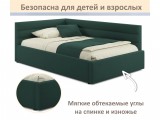 Мягкая кровать Aura 1200 изумруд с подъемным механизмом от производителя