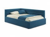 Мягкая кровать-тахта Aura 1200 синяя с подъемным механизмом недорого