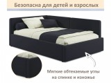 Мягкая кровать-тахта Kapri 1200 черная c подъемным механизмом недорого