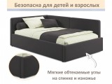 Мягкая кровать-тахта Kapri 1200 шоколад c подъемным механизмом купить