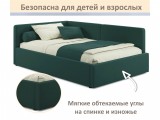 Мягкая кровать-тахта Kapri 1200 изумруд c подъемным механизмом недорого