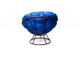 Кресло ПАПАСАН без ротанга коричневое, синяя подушка от производителя
