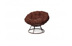 Кресло ПАПАСАН без ротанга коричневое, подушка