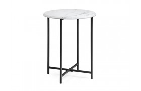 Журнальный столик Грейс мрамор белый / черный