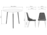 Уин 80 white / gray Обеденная группа распродажа