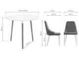Уин 90 white / gray Обеденная группа фото