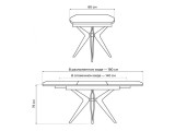 Риполь 140(180)х80 статуарио / черный Стол стеклянный от производителя