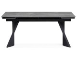 Вейв 160(220)х89 larka grey / черный Керамический стол распродажа