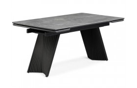Кухонный стол Вейв 160(220)х89 larka grey / черный Керамический