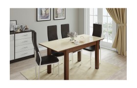 Обеденный стол раскладной Бруно 70, орех/лакобель ваниль