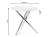 Rock 80х75 white / gold Стол стеклянный недорого