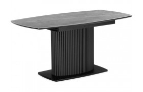 Обеденный стол Фестер 140(180)х80 larka grey / черный Керамический