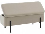 Банкетка STOOL GROUP Болейн с ящиком Велюр бежевый, черные ножки фото