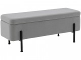 Банкетка STOOL GROUP Болейн с ящиком Велюр серый, черные ножки недорого