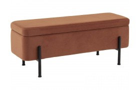 Банкетка STOOL GROUP Болейн с ящиком Велюр терракотовый, черные