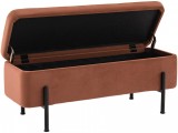 Банкетка STOOL GROUP Болейн с ящиком Велюр терракотовый, черные  купить
