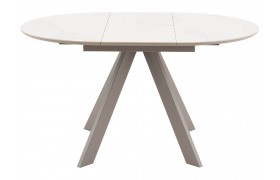 Кухонный стол STOOL GROUP Миндель круглый D100 керамика Белый глянец/Латт