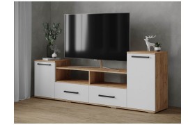 Комод Тумба под ТВ Парус 2, дуб крафт золотой/белый