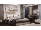 Кровать с основанием Ким 1,4м, Графит софт, Сонома купить