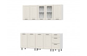 Кухонный гарнитур Готовая Грейвуд (без столешницы), Белый, Дуб кремовый