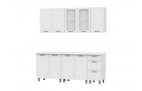 Кухня Готовая Вектор (без столешницы), Белый, Бланж