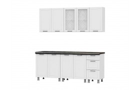 Кухонный гарнитур Вектор (2,0м) (МДФ) (со столешницей 26 мм) Бел