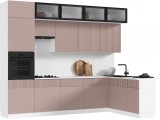 Кухня Оливия NEW 3,0х1,8м, Шарли Pink, Белый купить
