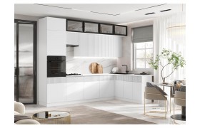 Кухня Оливия NEW 3,0х1,8м, Белый снег софт
