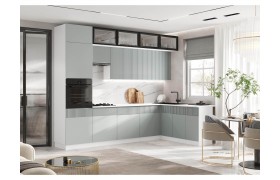 Кухня Оливия NEW 3,0х1,8м, Шарли Бриз, Белый