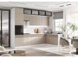 Кухня Оливия NEW 3,0х1,8м, Шарли Мокко, Белый недорого