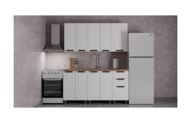 Кухня ГК Аленушка 1,6м Лилия Молочный/ черный (без столешниц