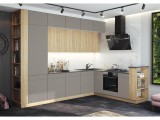 Кухня Техно-5 3,2*2,24м (Сонома/Браш Текстура Грей, Белый (Касти недорого