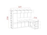 Кухня Техно-5 3,2*2,24м (Сонома/Графит софт NEW, Сонома (Кастилл купить