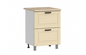 Кухонный гарнитур МК Аленушка Н2Я 600 Астра Крем,скоба черный (со столешницей)