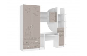 Стенка в гостиную Юниор-2, Шарли Мокко, Белый